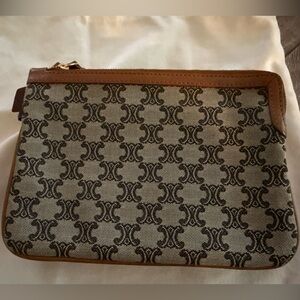 Celine Patterned Canvas Trio Pouch